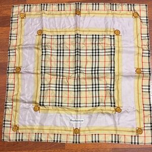 Burberry Beige and Pink Plaid Scarf